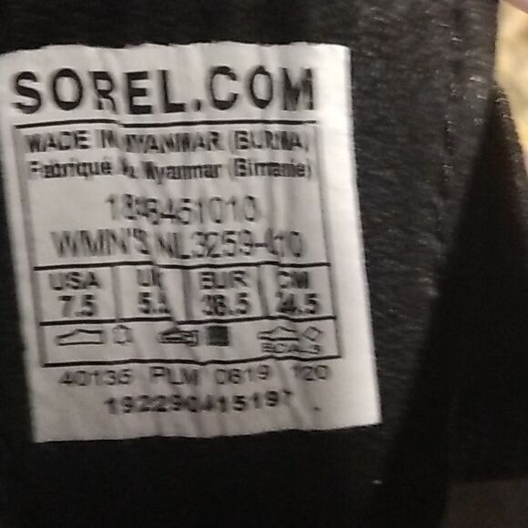 Sorel Out N About Plus Sandals Leather Thong Slingback Black Women's Sz 7.5 - Picture 11 of 12